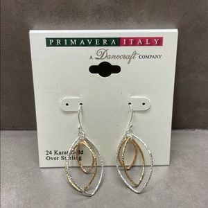 Primavera 24k Gold over Sterling Silver Earrings Set NWT